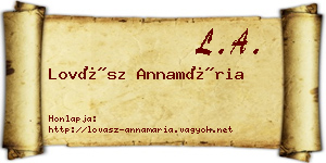 Lovász Annamária névjegykártya