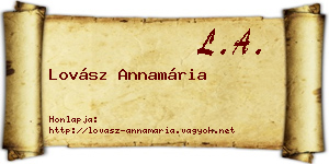 Lovász Annamária névjegykártya