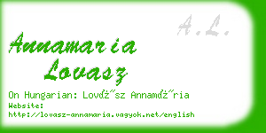 annamaria lovasz business card